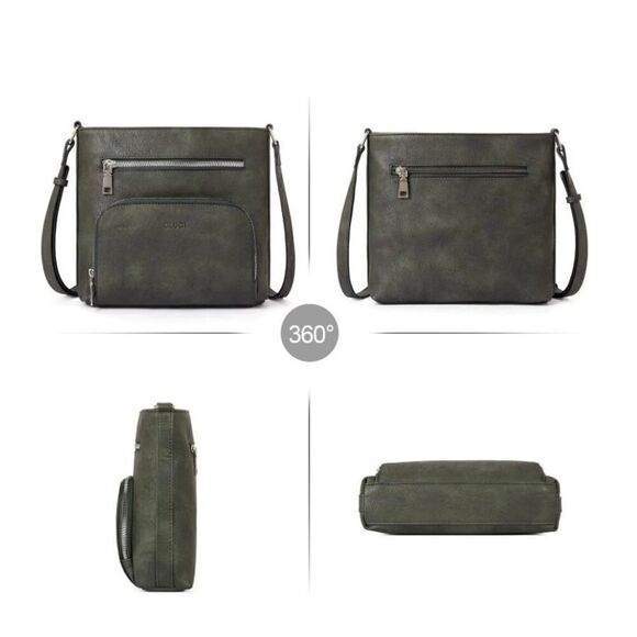 Crossbody Purse for Women Multi Pockets Bag Vegan Leather Small Shoulder Handbag - Picture 2 of 5